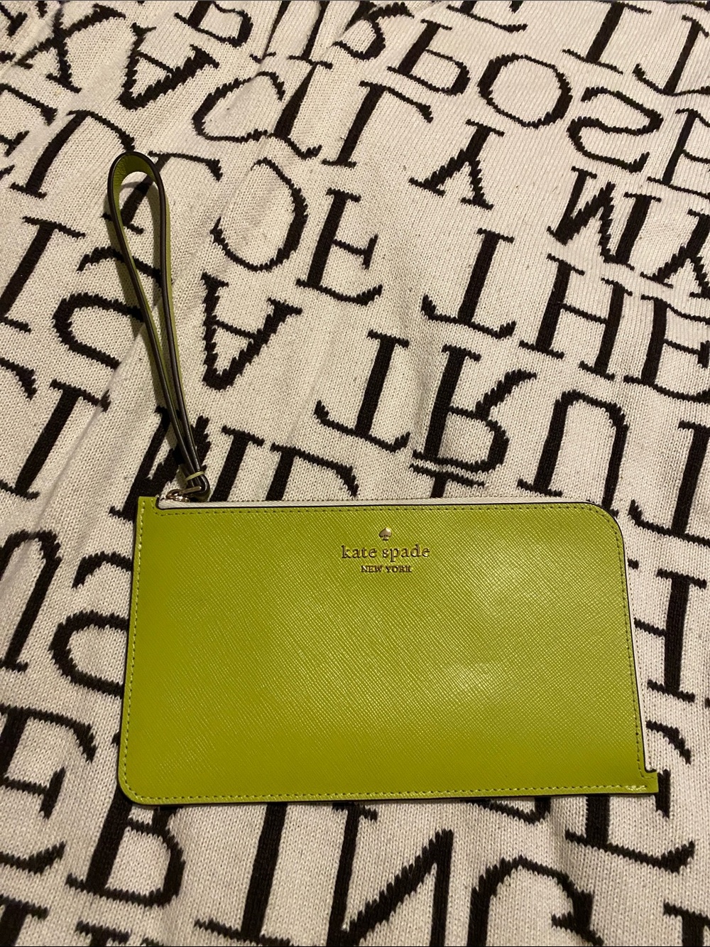 kate spade New York chartreuse wristlet clutch